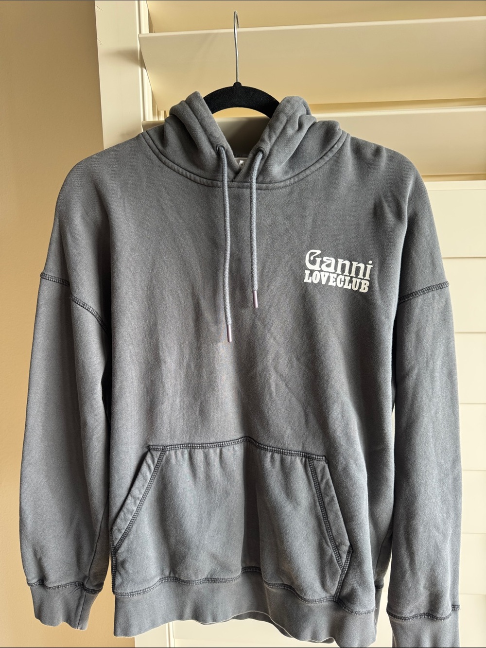 Ganni Gray Loveclub Pullover Hoodie! 🦪💄🍸